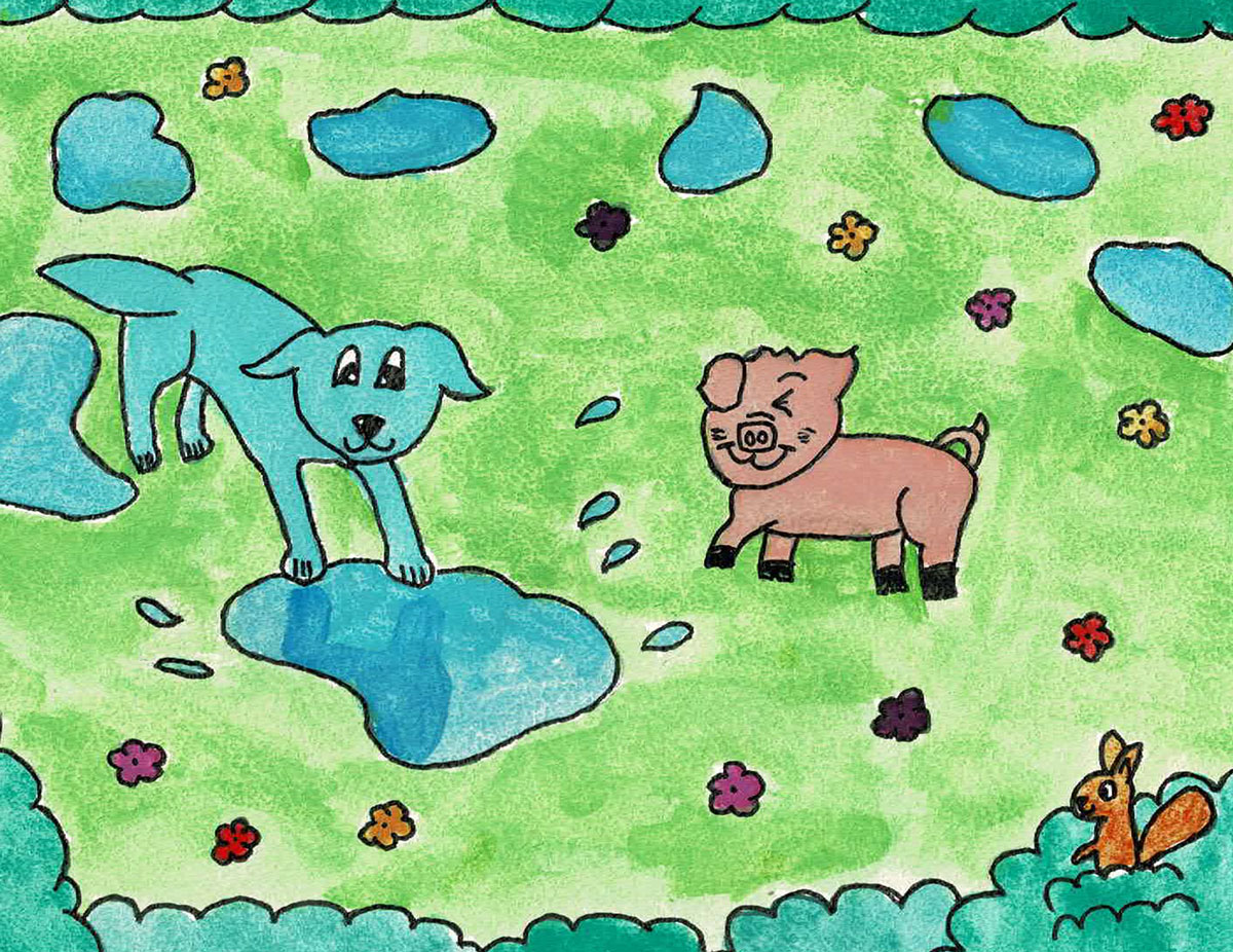 Gulliver mit dem blauen Hündchen