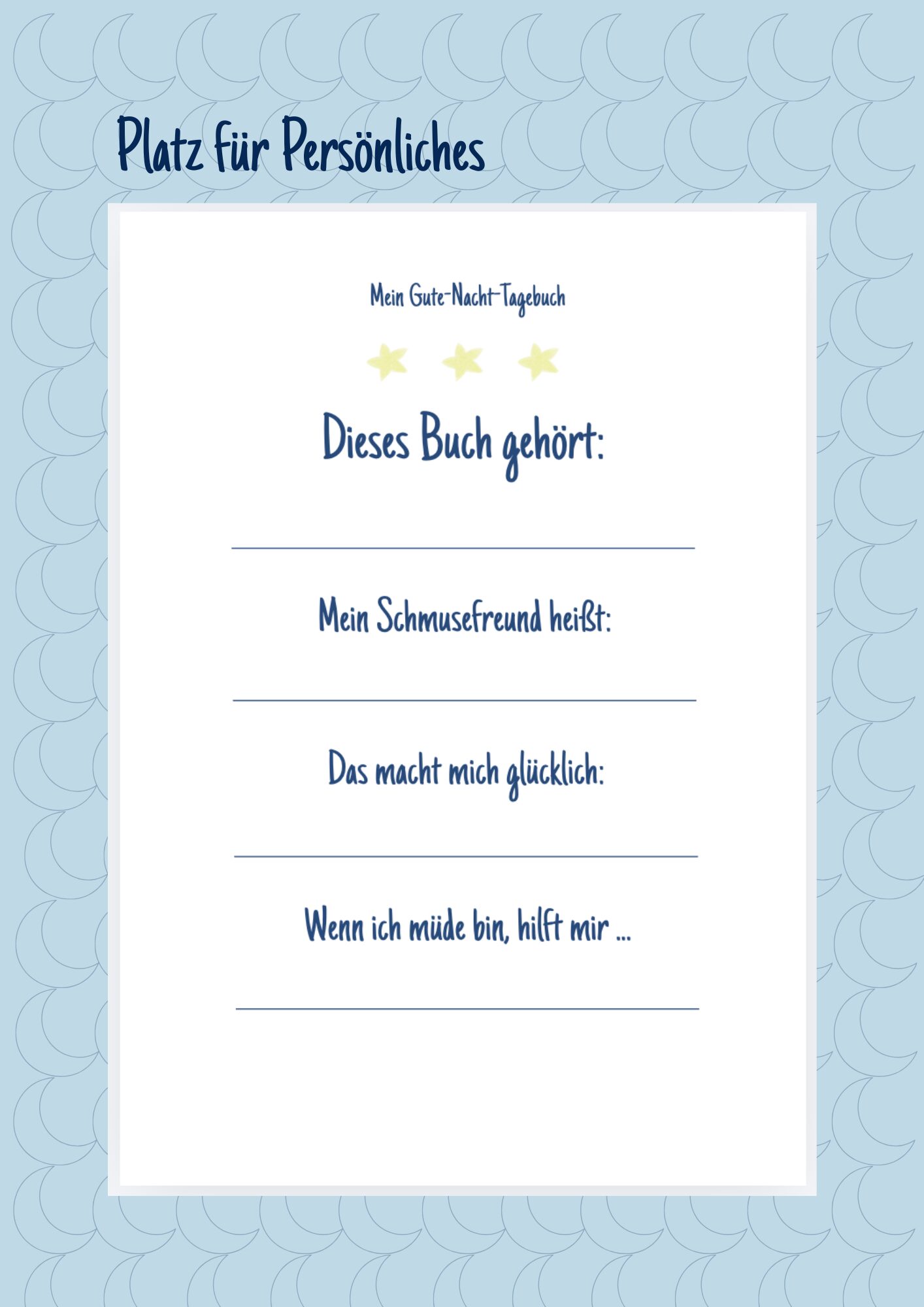 Mein Gute-Nacht-Tagebuch für Kinder ab 6 Jahren mit Abendfragen
